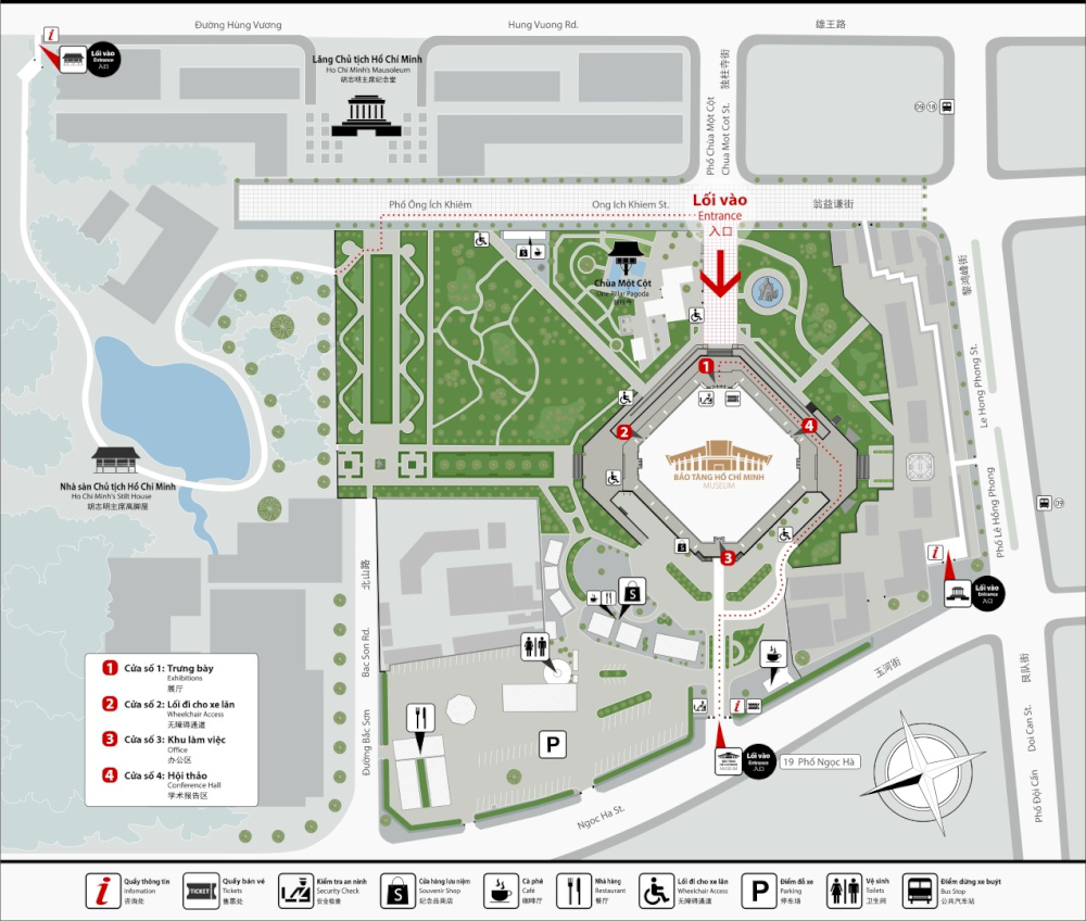 An overview map of Ho Chi Minh Museum in Hanoi, Vietnam